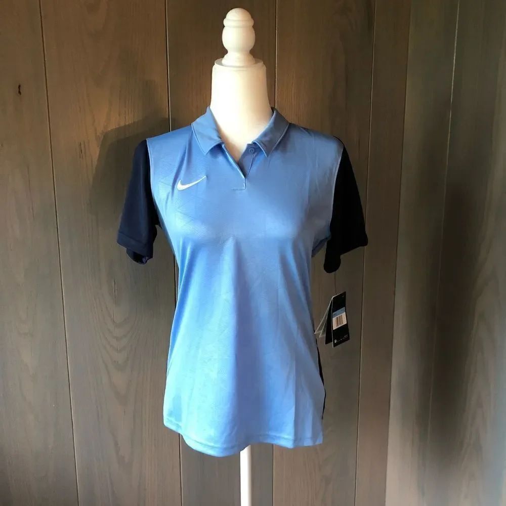 Nike  Blue Polo Collared Fitted Shirt Medium